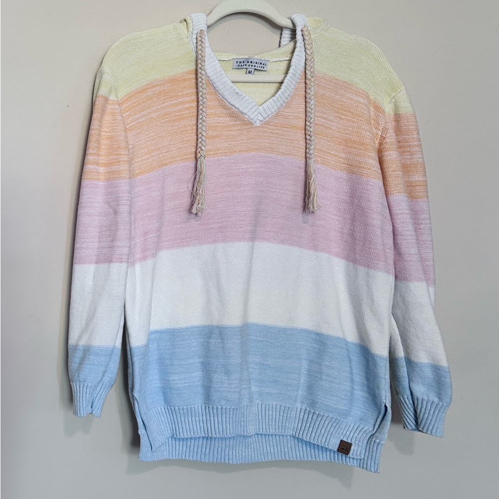 Pastel Striped V-Neck Sweater